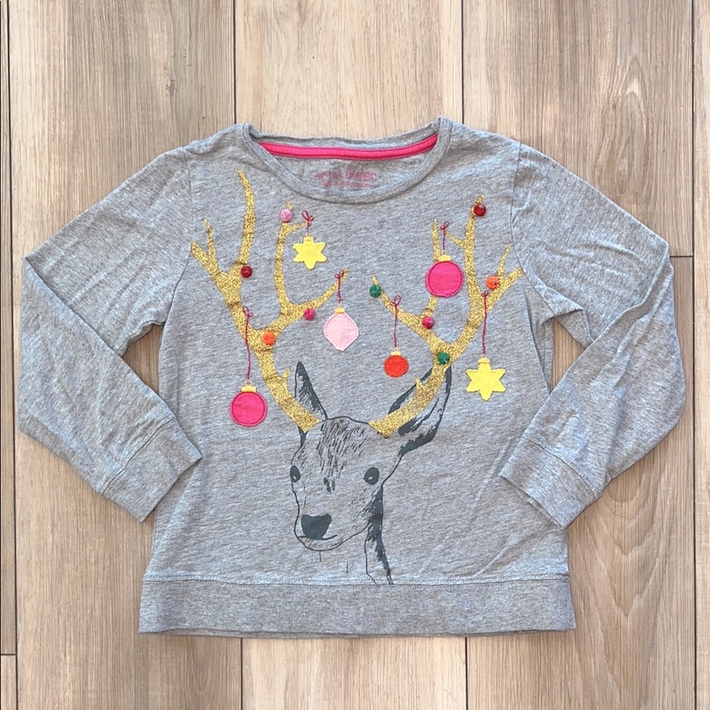 [Mini Boden] Decorative Reindeer Tee